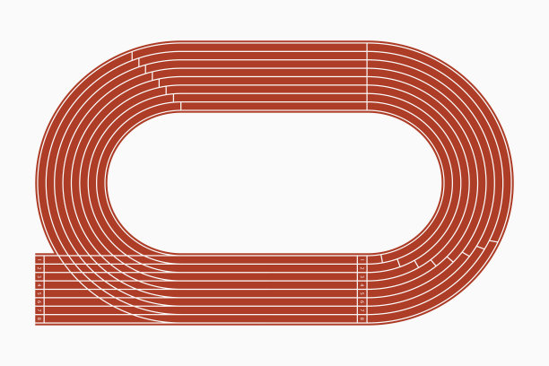 跑道，体育场俯视图。向量图片下载