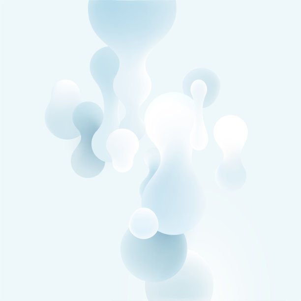 浅色背景上的流体白色气泡。图片下载