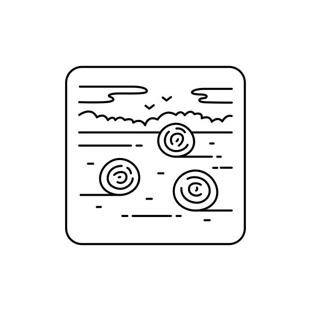 字段线颜色图标。孤立的向量元素。大纲象形图图片下载