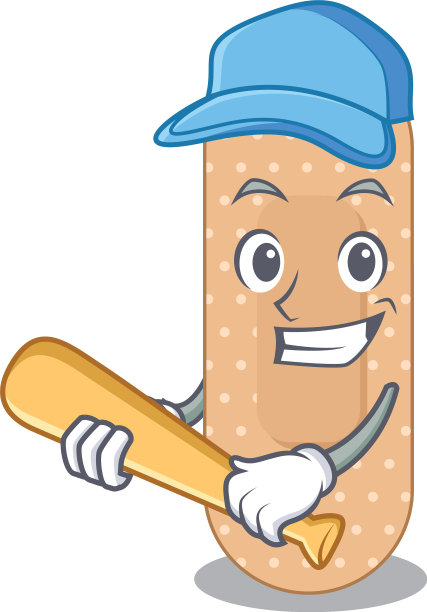 酷标准绷带漫画打棒球图片下载