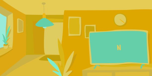 平面抽象彩色几何房间室内矢量插图背景艺术图片下载