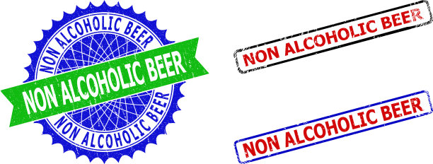 无酒精啤酒玫瑰形和长方形双色图片下载