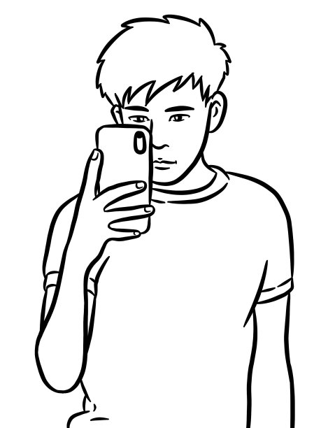 可爱男人卡通涂色图片下载