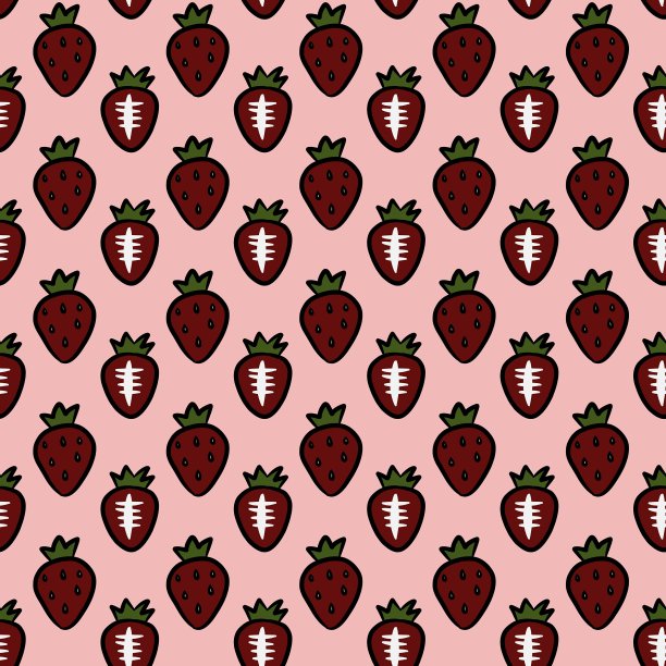 草莓果实无缝图案图片下载