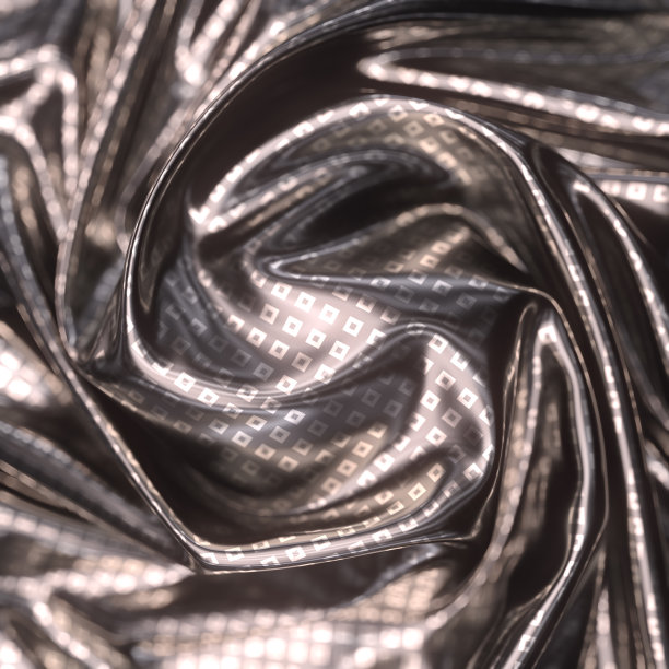 带有闪亮方格图案的豪华织物。现代数码插画。三维渲染抽象波浪背景图片下载