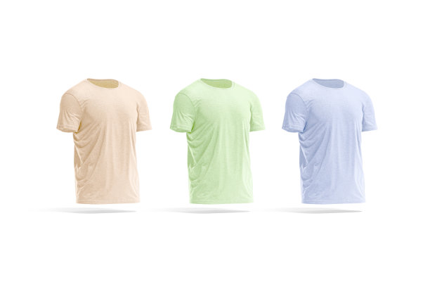 空白色皱t恤模型，侧视图图片下载