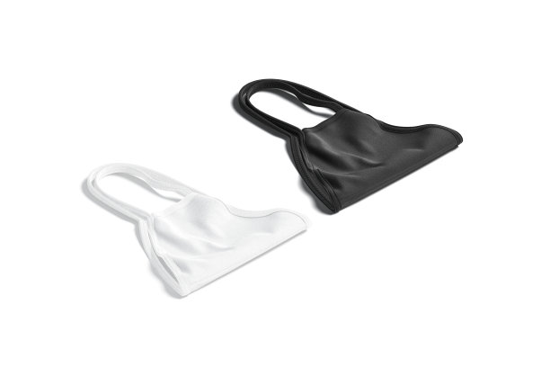 空白黑白织物折叠面膜的模型躺着图片下载