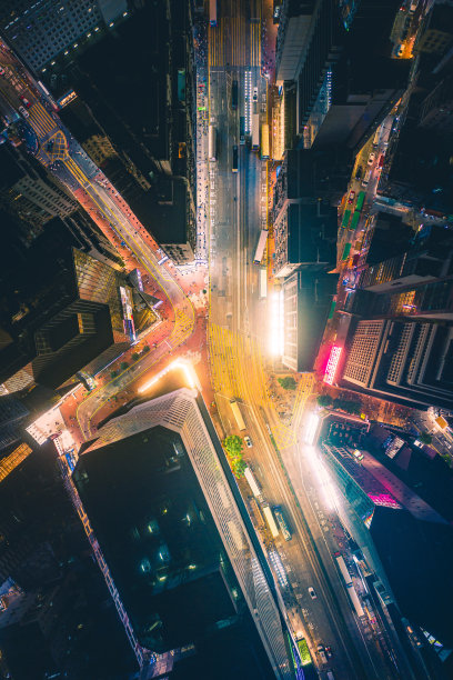 香港街道鸟瞰图图片下载