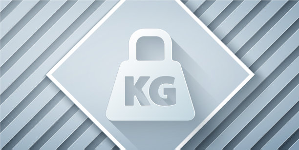 剪纸重量图标孤立在灰色背景图片下载