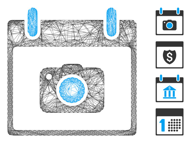 网络摄影相机日历日网格图片下载