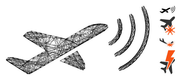 线性无线电智能飞机网格图片下载