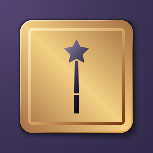 紫色魔法棒图标孤立在紫色上图片下载