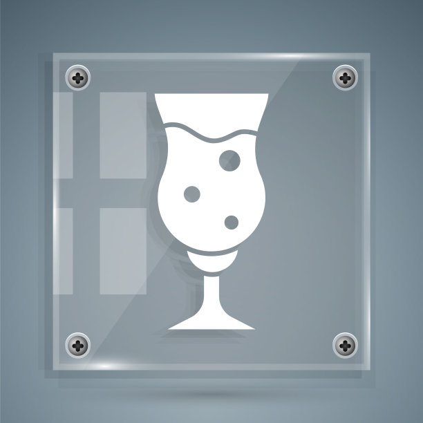 白色玻璃啤酒图标孤立在灰色图片下载