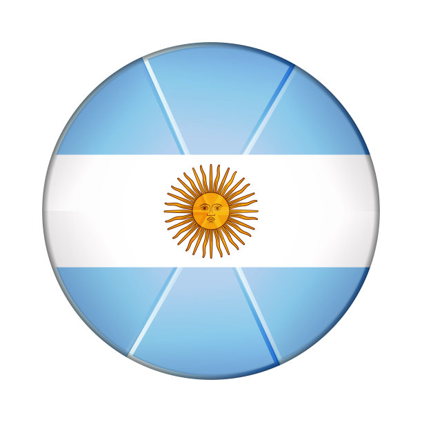 玻璃球，阿根廷国旗。圆球，模板图标。阿根廷国家的象征。光滑的现实球，三维抽象矢量插图突出在一个白色的背景。大泡沫图片下载