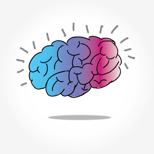 创造性思维矢量涂鸦。矢量绘制的浅蓝色图标卡通草图。图片下载