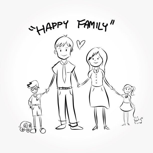 商业主题(涂鸦)手绘插图。瓦科特一家买了房子图片下载