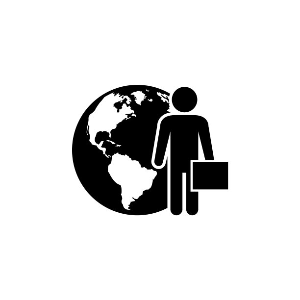 全球商务图标，logo白色背景隔离图片下载