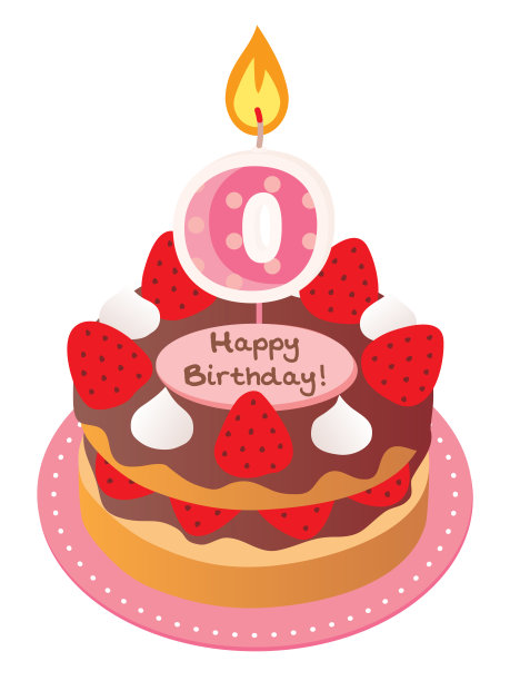0岁生日巧克力奶油蛋糕图片下载