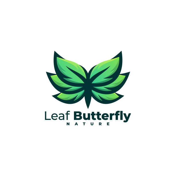 标志叶蝴蝶渐变色彩风格图片下载