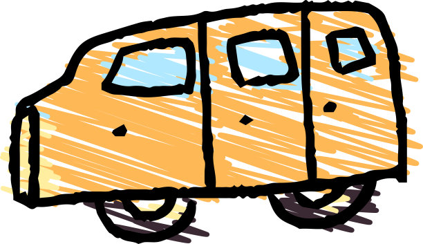 一个孩子画的可爱的汽车涂鸦图片下载