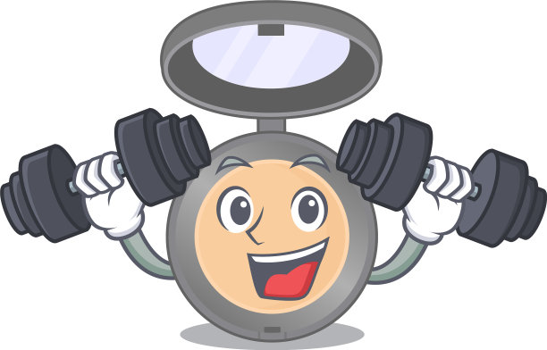 肌肉高光吉祥物设计与杠铃图片下载