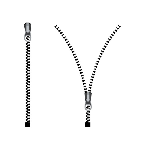 打开拉链齿金属扣隔离图片下载