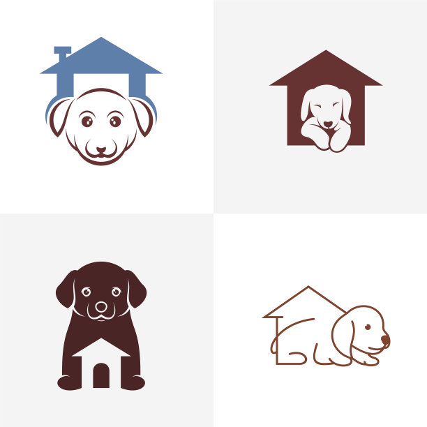 设狗屋标志设计创意狗标志图片下载