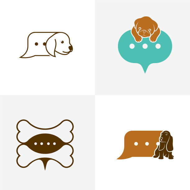 设置狗聊天标志设计创意狗标志图片下载