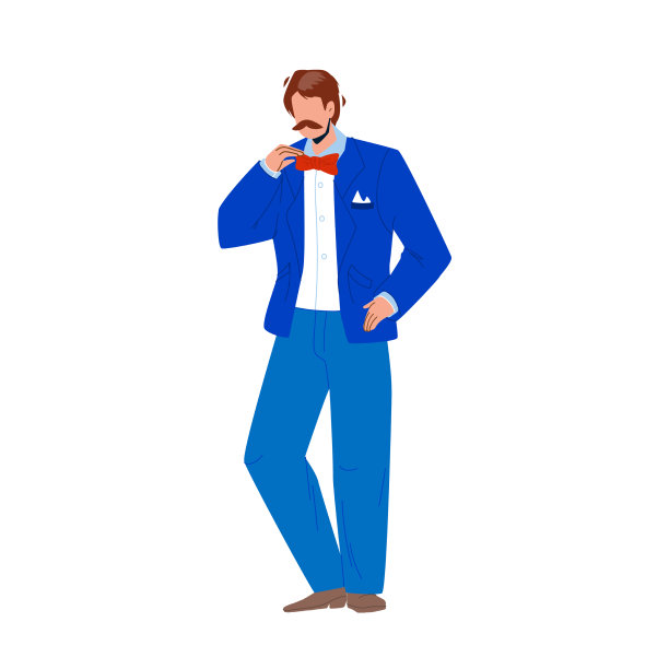 穿燕尾服打蝴蝶领带的年轻人图片下载