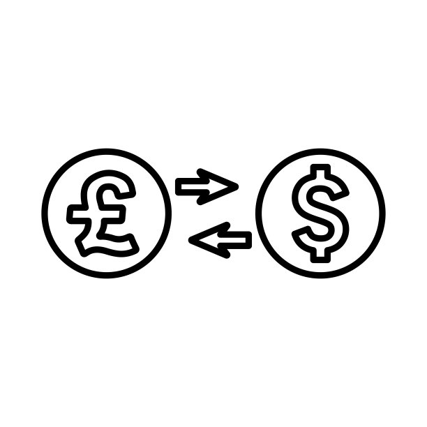 货币兑换线性图标，轮廓矢量设计图片下载