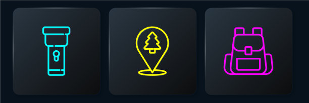 设置线路手电筒徒步背包和位置图片下载