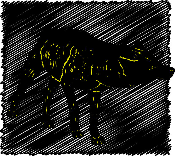 黑狗-矢量插图图片下载