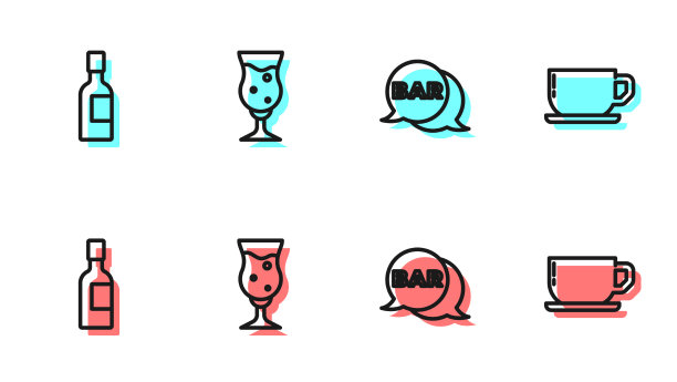 设置线街招牌与酒吧香槟图片下载