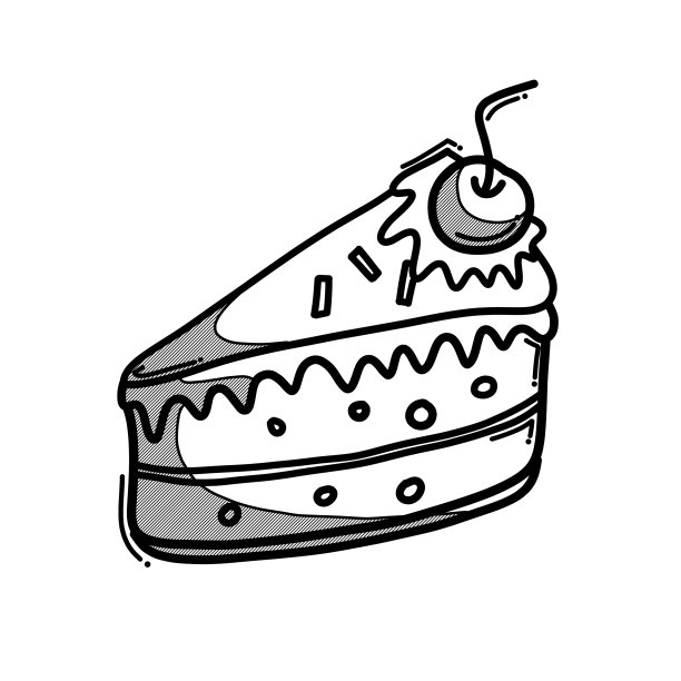 蛋糕涂鸦图标素描手绘线图片下载