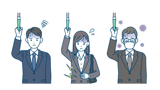 社会人士上下班乘火车和较差的身体状况说明图片下载