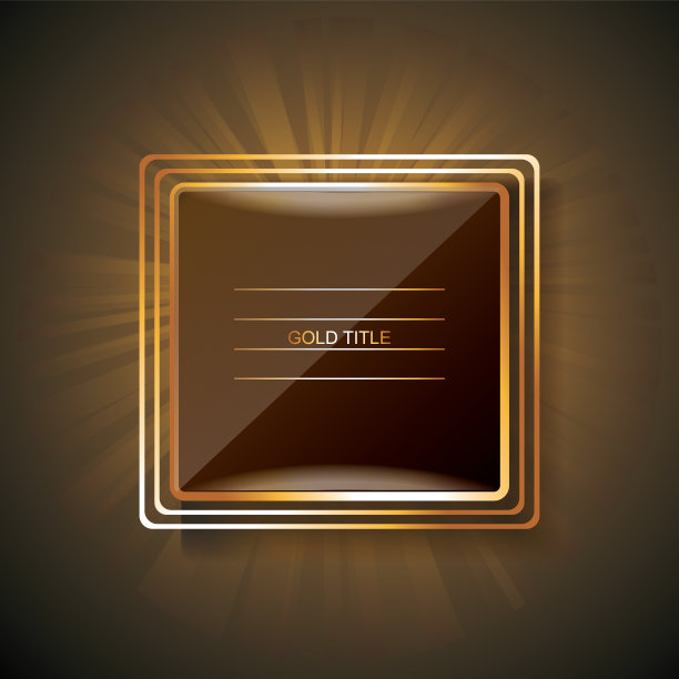 闪亮的长方形横幅与薄的金色框架图片下载