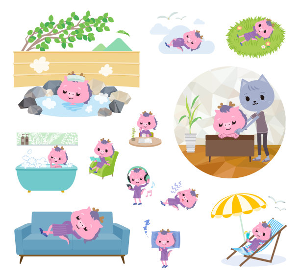 一套关于放松的龙女孩图片下载