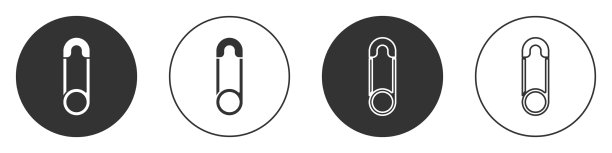 黑色经典闭合钢安全别针图标图片下载