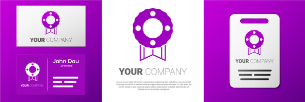 标志型纪念花圈图标孤立在白色图片下载