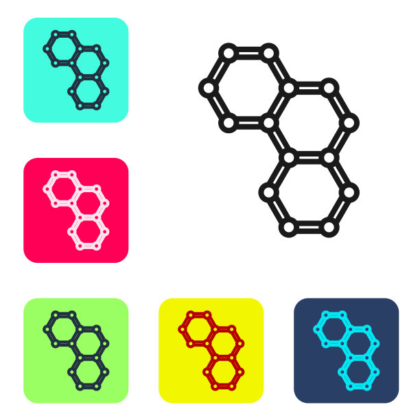 黑线化学式图标孤立在白色上图片下载