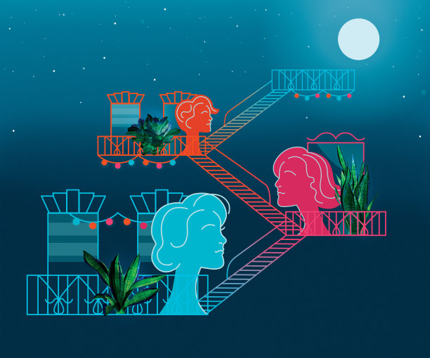 成年人的友谊，插图，事业的阶梯沟通。图片下载