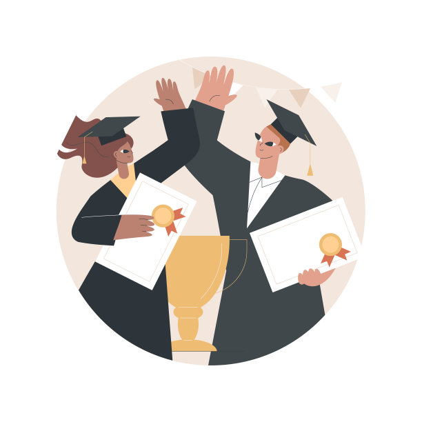 毕业抽象概念矢量图。图片下载