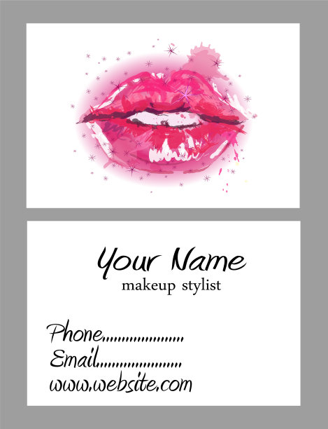 化妆造型师名片图片下载