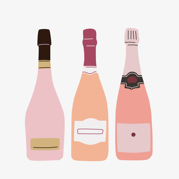 玫瑰酒瓶的轮廓图片下载
