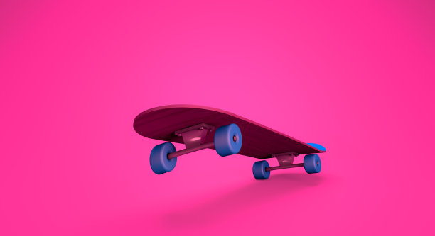 近距离跳跃滑板与透视镜头图片下载