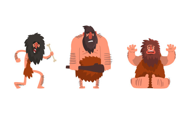 原始穴居人的人物设定有趣的石器时代图片下载