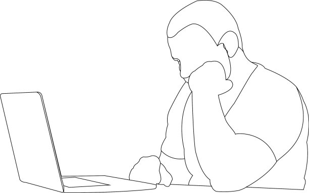 心疼的人在电脑前图片下载