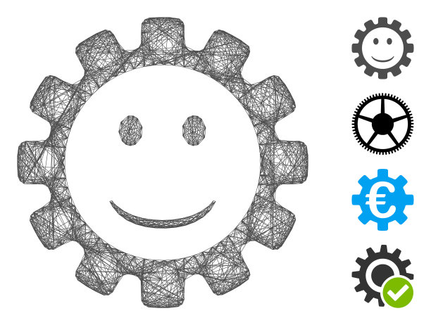 网络齿轮微笑微笑的网格图片下载