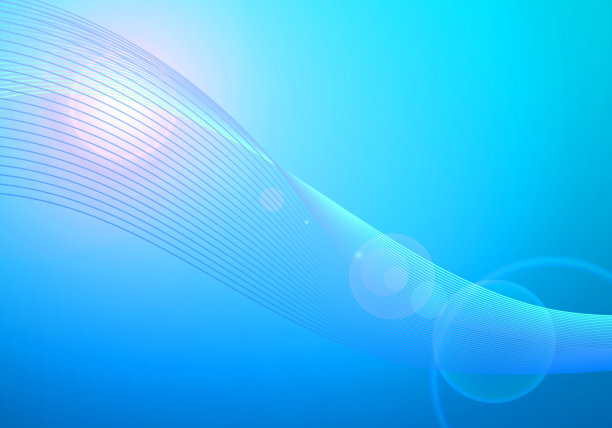 镜头光晕和曲线蓝色抽象背景图片下载