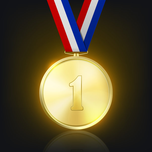 3d逼真闪亮的金牌与图片下载